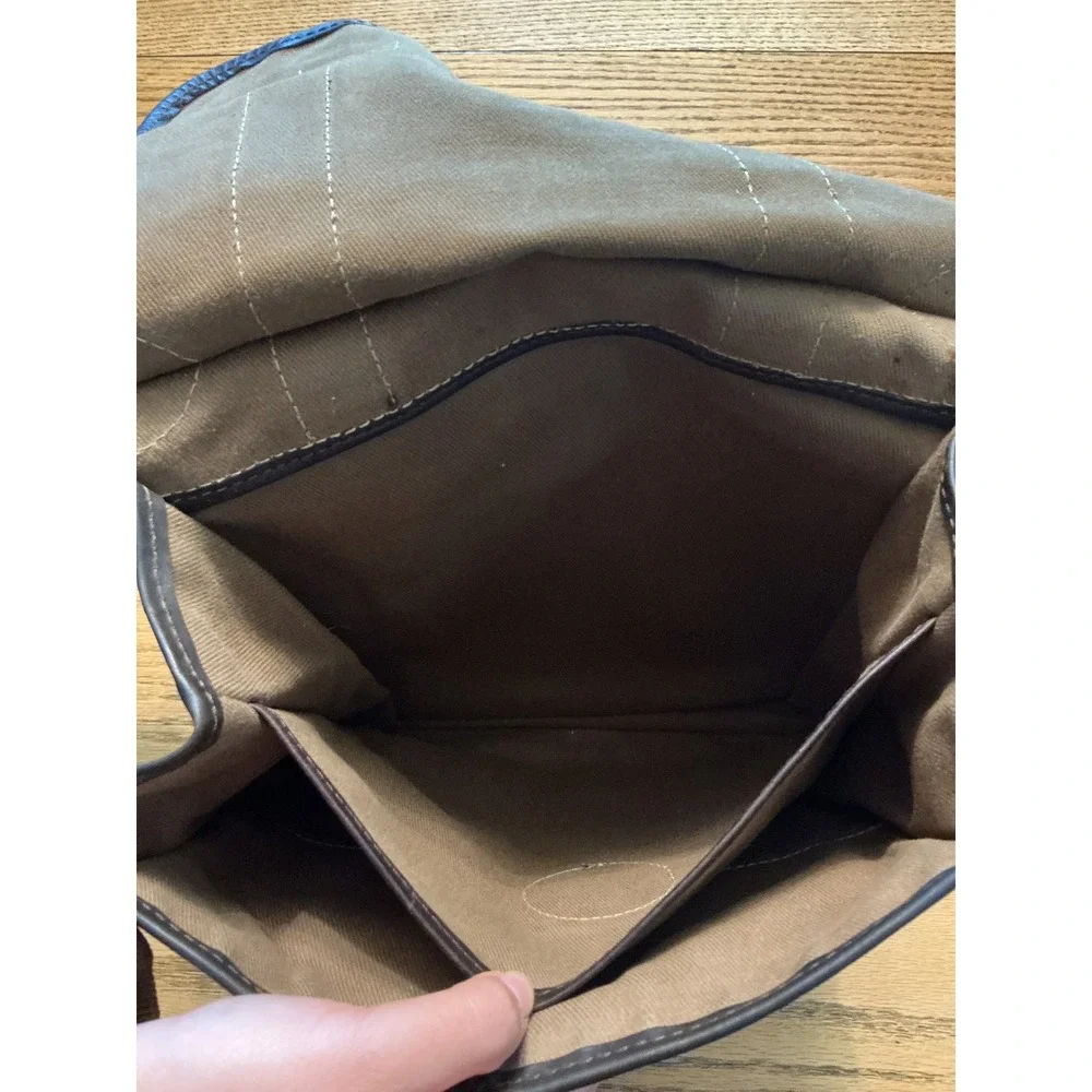Mulholland Brothers Canvas Leather Field Bag Messenger Brown  13
